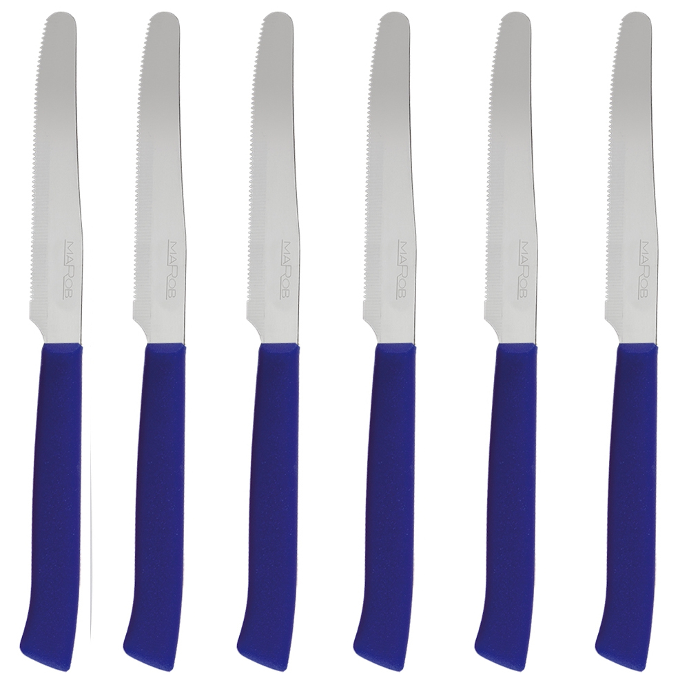 MAROB Set 6 Coltelli Bistecca Horeca Con Lama In Acciaio Inox E Manico Bianco 8003512180569 - Foto 7