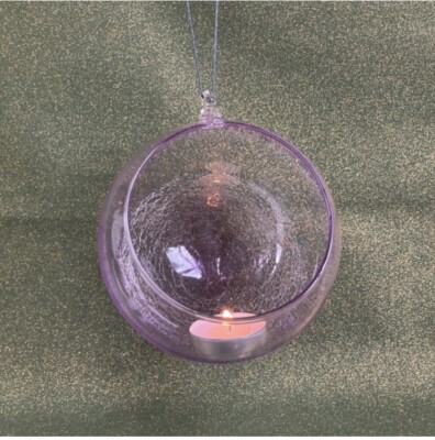Mundgeblasener hängender Glas Teelichthalter Kugel Terrarium Ornament Geschenk