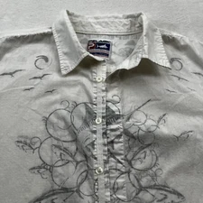 Pelagic Mens Shirt XL White Short Sleeve Button Up All Over Marlin Fish Print