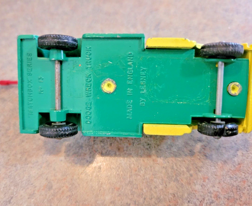 VTG Matchbox Lesney Yellow Green BP Dodge Wreck Wrecker Tow #13 - Picture 5 of 5