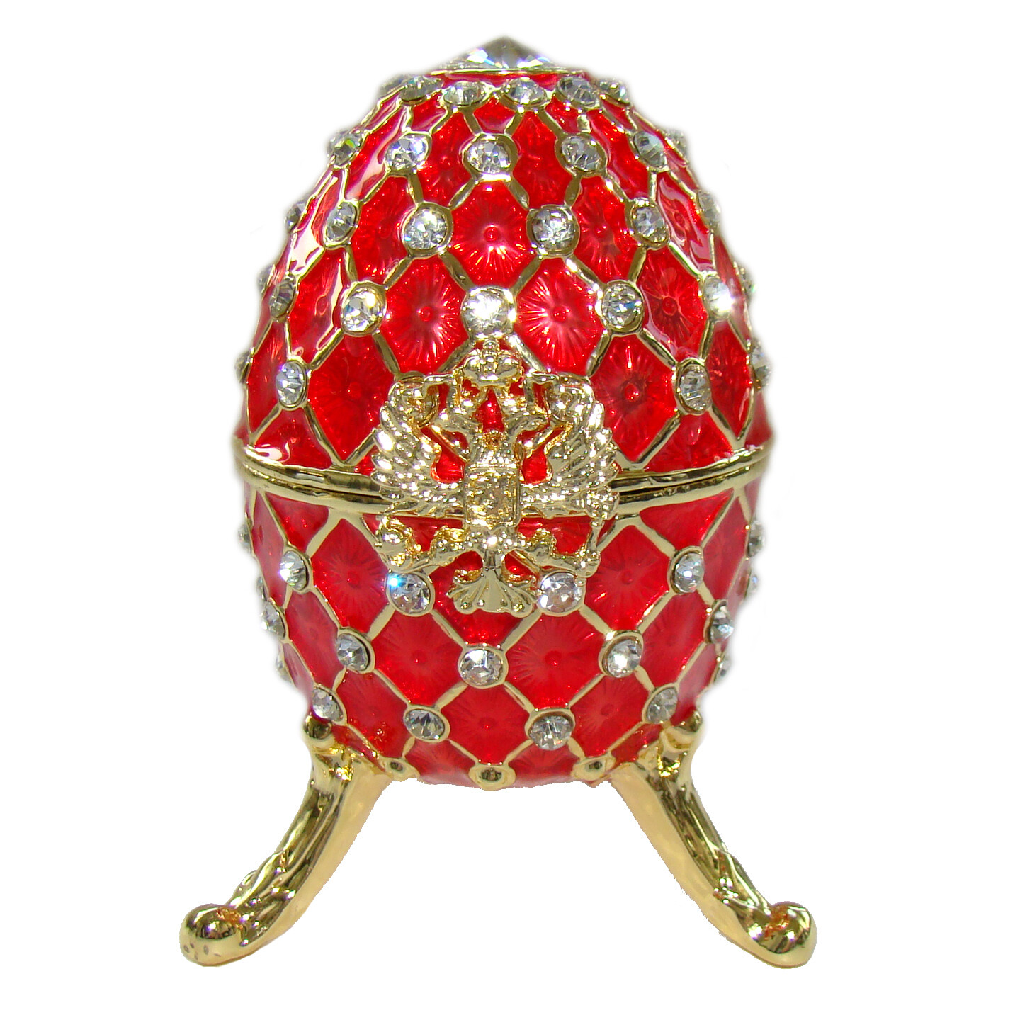 Œuf boîte à musique Kremlin en émail style Fabergé collection or
