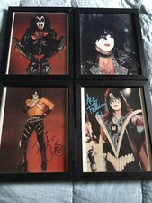 KISS Paul Stanley Gene Simmons Peter Criss Ace Frehley Hand Signed 8X10 COA