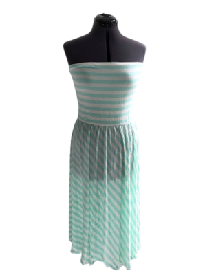 green stripe strapless dress Green A-Line Strapless Empire-Waist Ruffles Satin Long Evening Prom Dr –  Modsele main image 0