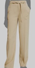  395 Vince Women's Beige High Waisted Belted Straight Leg Chino Pants Size 12