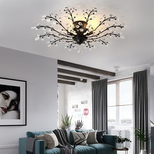 Plafoniera in cristallo K9 lampada da soffitto LED lampadario illuminazione soggiorno