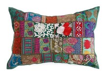 Indian Handmade Khambadia Patchwork Pillow Cover Decor Sofa Pillow Case 16X24"