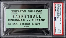 1970 Cincinnati vs Chicago Basketball Exhibition Ticket Stub (PSA EX-MT 6)