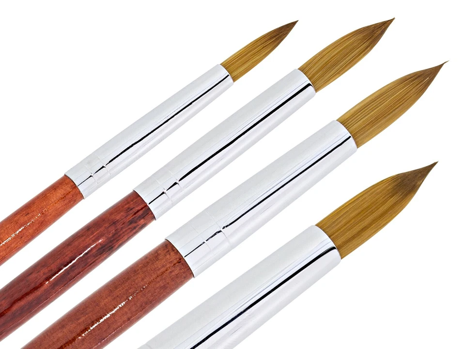 Profi Acryl Pinsel Kolinsky Nägel Set Nylon Rotmarder NailArt Modellage UV LED - Bild 3 von 4