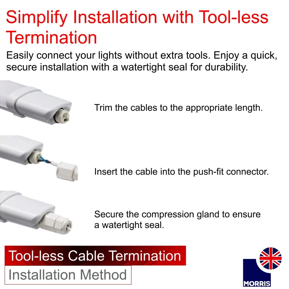Weatherproof LED Light IP65 Tube Batten Light 4ft, 5ft Garage Ceiling Shed 4000k - Image 3 of 4