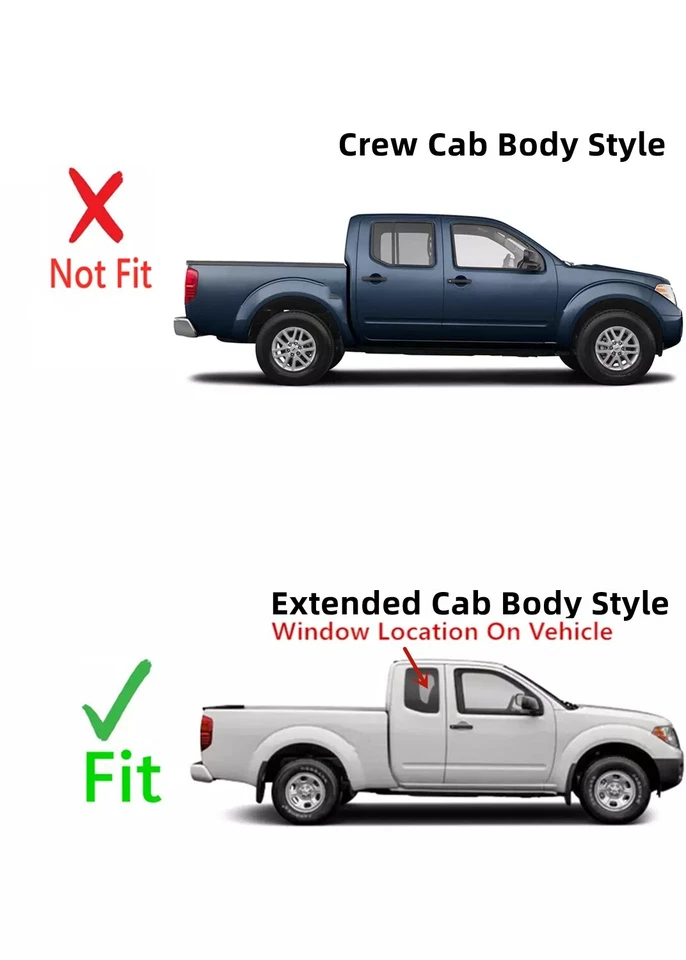 Ventana de cristal cuarto derecho pasajero extendido para Nissan Frontier Suzuki Equator Foto 3 de 4