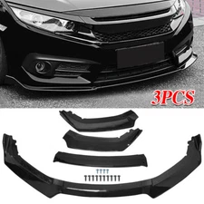 For Honda Civic 2016-2020 17 Lower Front Bumper Spoiler Lip Splitter 3PCS Black