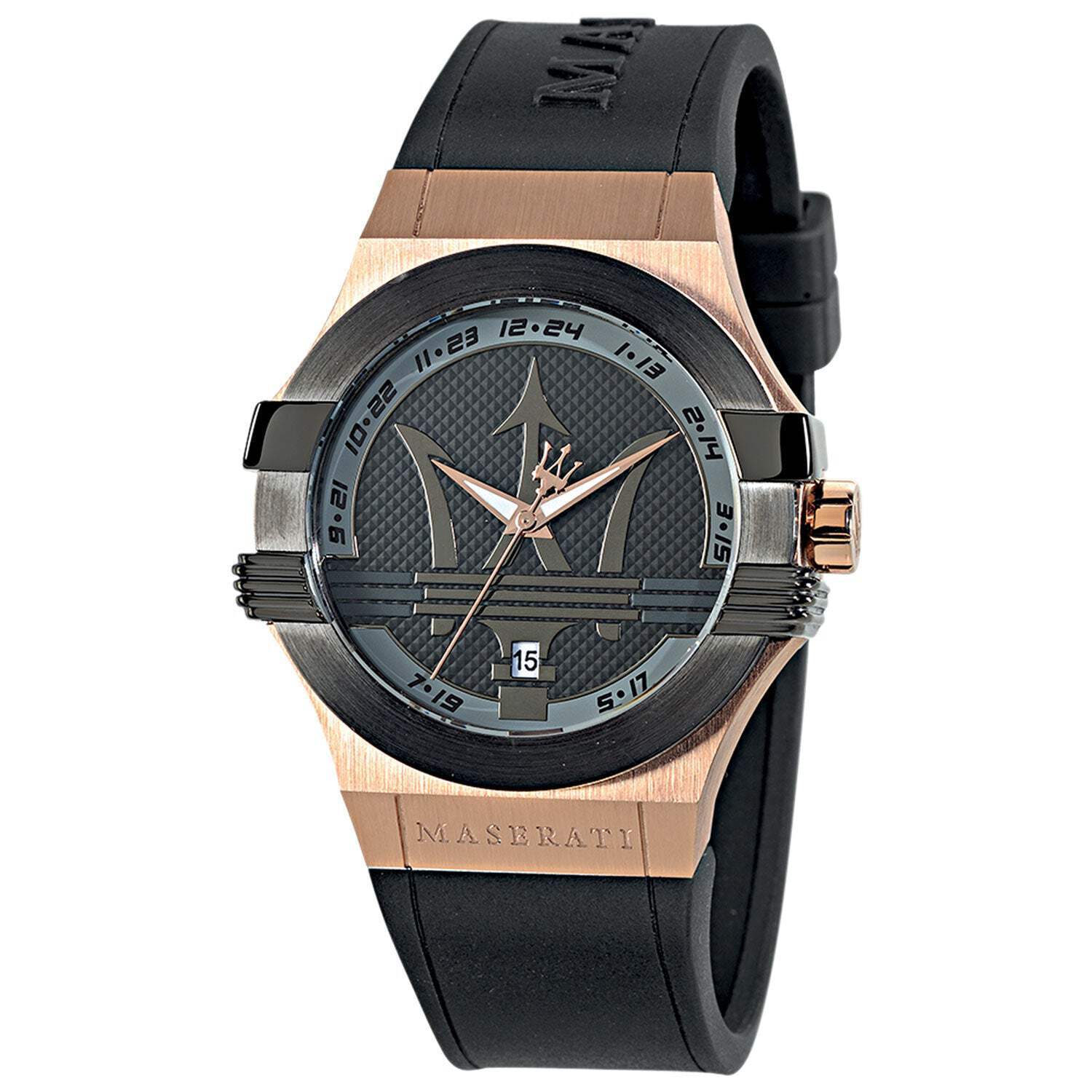 Maserati Watch Potenza Men's Black Rubber Strap Analogue MAW0001GSK