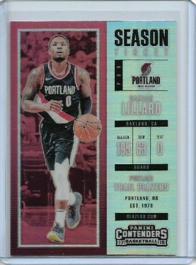2017-18 Panini Contenders Damian Lillard Season Ticket Parallel