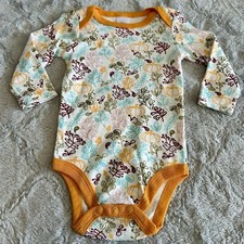 Baby Kiss Sz 3-6 Months Autumn Fall Pumpkin   Bodysuit NWOT Ivory  Orange   