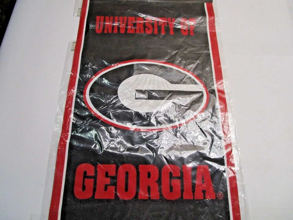 Georgia Bulldogs NCAA Red / Black 2 Sided Decorative Team Flag Banner 28"x12.5"  - Image 3 of 4