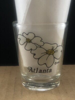 Atlanta Flower shot glass, COMBINED SHIP $1 PER MULTIPLE