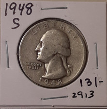 1948-S 25C US San Francisco Mint Washington Quarter 90% silver (#131-2913)