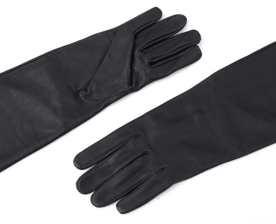 Women's Genuine Sheep Leather Long Opera Gloves - Evening Dress Gloves, 60-62 Cm Length Women's Genuine Sheep Leather Long Opera Gloves - Evening Dress Gloves, 60-62 Cm Length