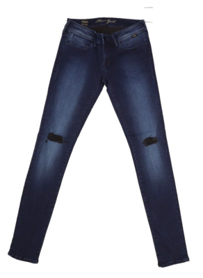 Mavi Jeans Gold Mid Rise Slim Denim Blue Jeans Distressed Dark Wash Womens  27/33