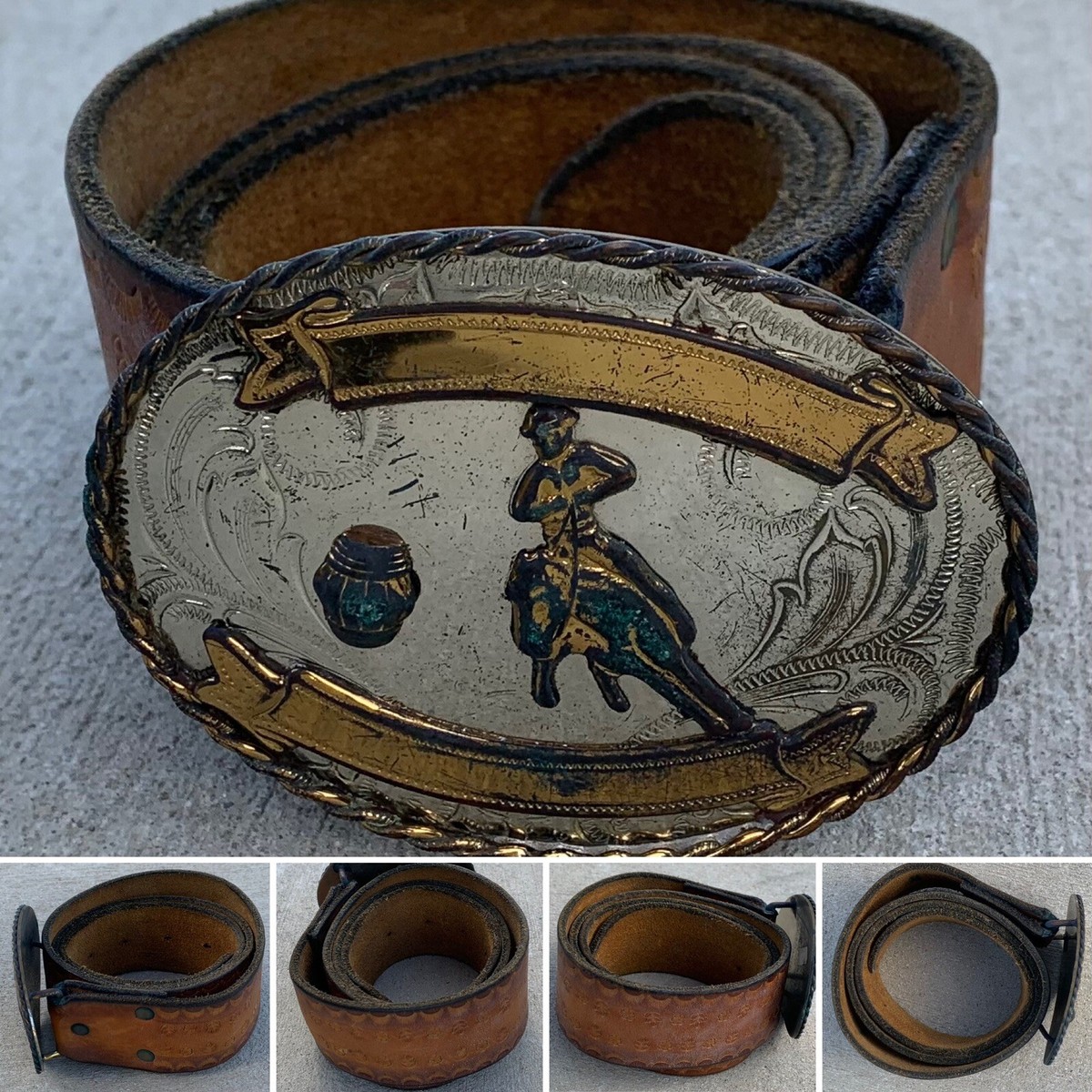 vintage stamped tooled leather western belt the name Jenny  display picture 1