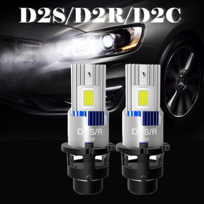 RIDROID D2S D2R LED Headlight Bulbs High Low Beam Bright White Xenon Replace HID