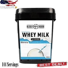 Bulk Powdered Milk, Real Non-Perishable Whey, Food Safe Container, 144 Servings