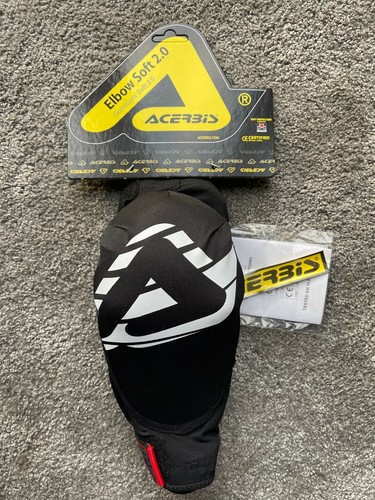 NEU ACERBIS ELLENBOGENSCHUTZ FÜR ERWACHSENE WEICH 2.0 SCHUTZ SCHWARZ/WEISS PAAR (2) - Bild 1 von 2