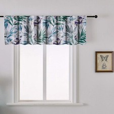 Colorful Floral Flowers Leaves 52"x18" Window Valance, Vivid Colors Modern-NEW