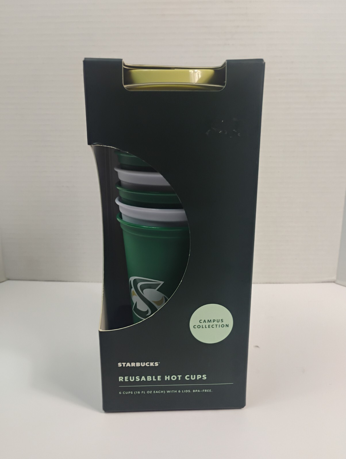 Nuevo en caja Starbucks Campus Cal State University Sac Sac 6 tazas reutilizables