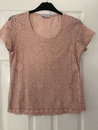 Top in pizzo rosa Marks & Spencer Pet Una, completamente foderato taglia 14