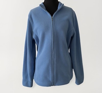 Vintage L.L. Bean Women s M Fleece Jacket Blue Full Zip Outdoor Nature Gorp