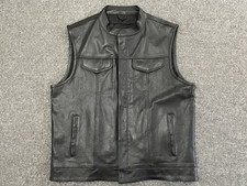 Z1R Leather Motorcycle Vest Mens 3XL Vindicator Concealed Carry Pockets Tactical