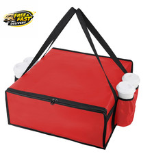 Pizza Bags for Delivery with 4 Cup Holder, Insulated Food Commercial
