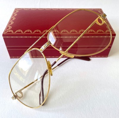 vintage CARTIER VENDOME Santos sunglasses 22K gold LARGE 62*14 original lenses 3
