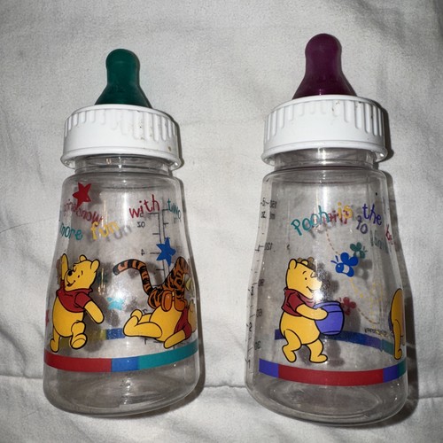 1878 The First Years - Disney - Winnie The Pooh Plastic Baby Bottle 5 Oz Vintage
