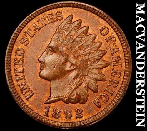 1892 Indian Head Cent - Choice Gem Brilliant Uncirculated  Lustrous  #i5932