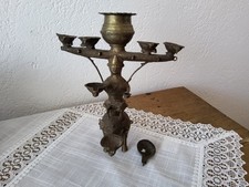 Antike Indische Öllampe Vermutlich aus Bronze Ca. 1880 Göttin reitet auf Elefant