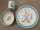 Vintage Stangl Pottery Circus Clown Set - Plate, Bowl & Mug