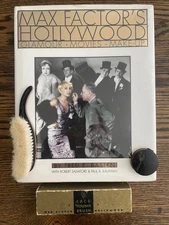 Vintage Max Factor brush, blush, and book