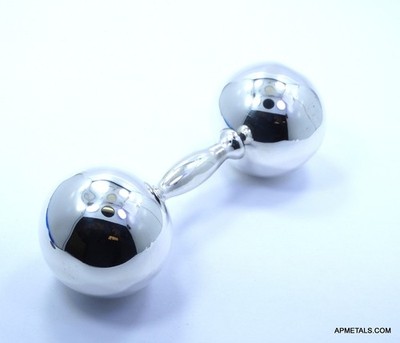 TIFFANY CO Sterling LARGE Baby Rattle 5