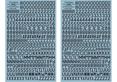 Ventura VA2401 1:24 Eight inch serials - Black. Zwei 125 x 200mm Bleche sind dabei