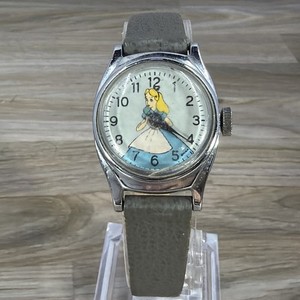 Vintage Disney 1950s Alice in Wonderland Watch Mechanical Winding Works!