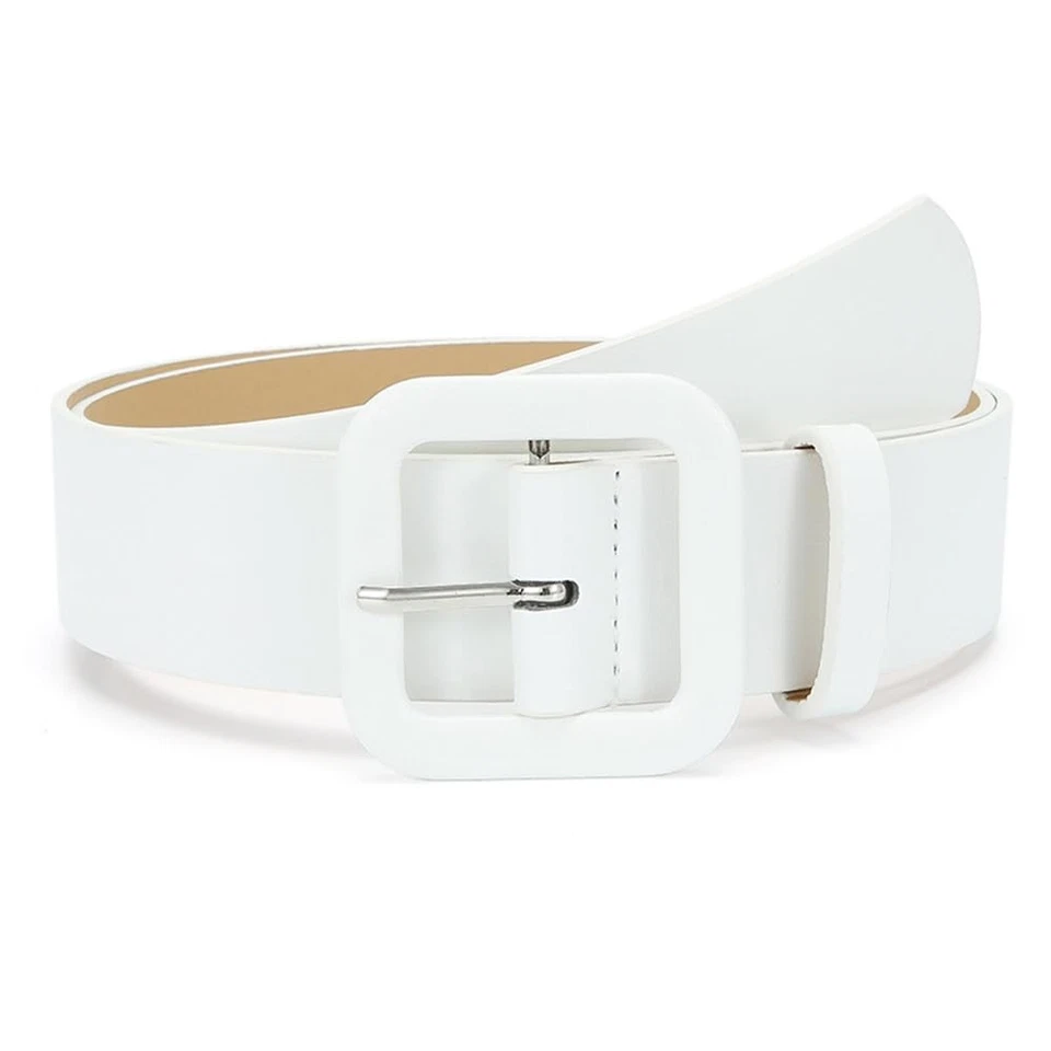 Ceinture Femme Cuir Élégante Large Boucle pour Tenues Décontractées et Formelles - Photo 1/4