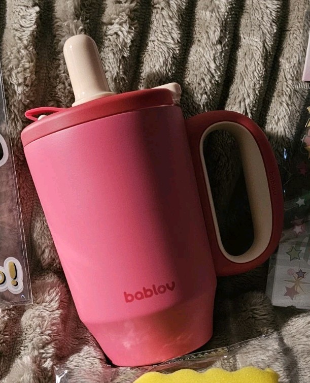 680ml Pink Tumble Sip/Straw Stickers&clean Kit-Pink-Bablov  New-opened 4 Pics