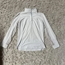 Girl’s Medium White Romfh Long Sleeve Horseback Riding Show Shirt