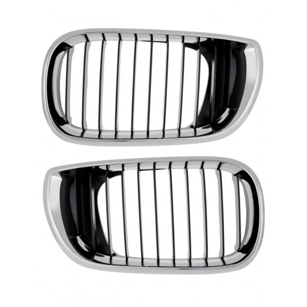 Parrilla Delantera De Rejilla Diamante Negra Para BMW E46 Sedán/Touring 2001-2006 (2 Piezas)