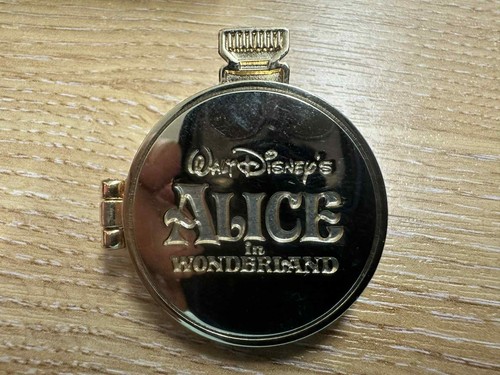 Alice in Wonderland Pocket Wrach Hinged Alice Chasing Rabbit Pin - Picture 3 of 3