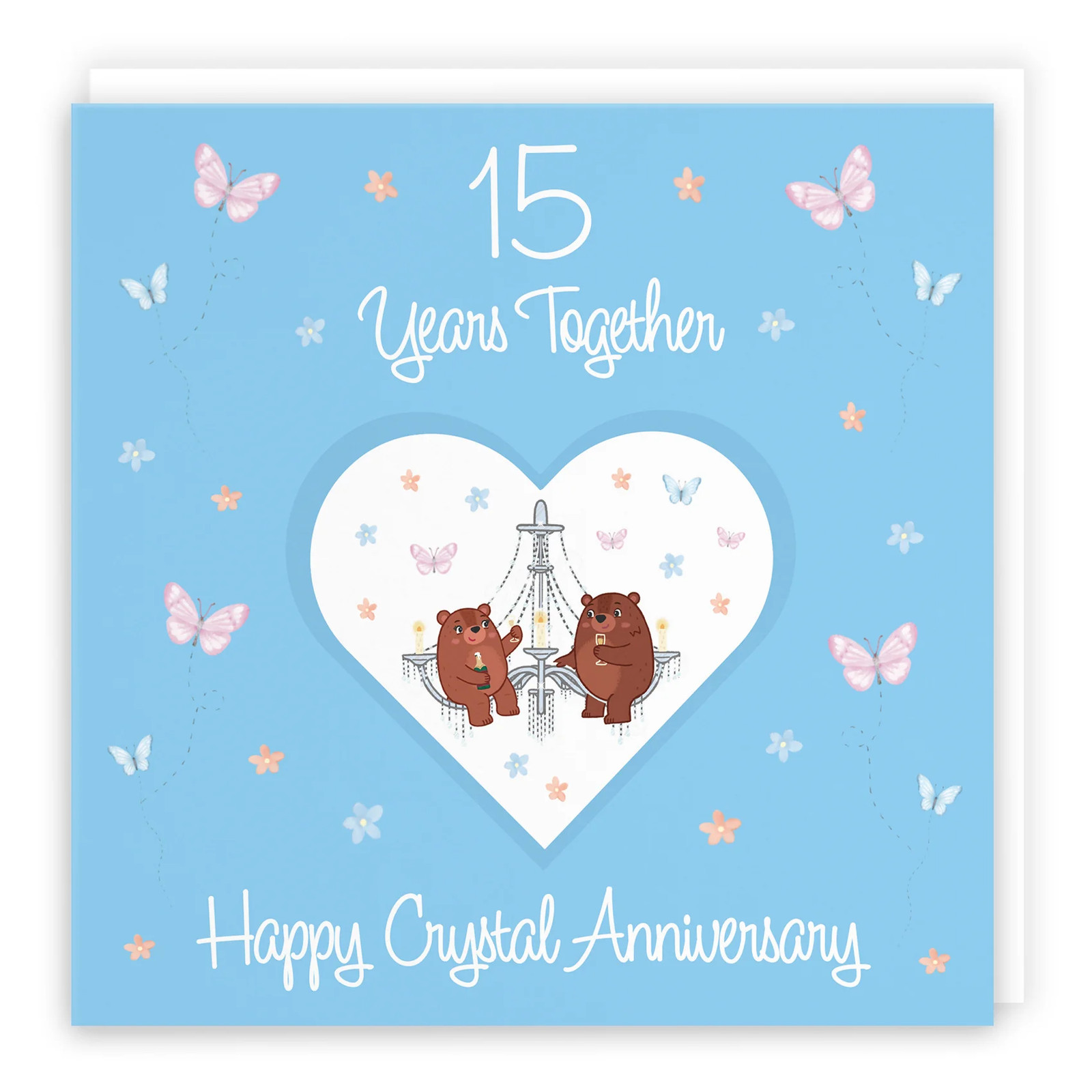 15th Anniversary Card Crystal Romantic Meadows