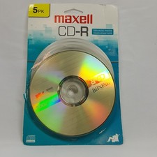 Maxell CD-R Discs 5PK 700MB 80 Min Recordable Blank Media Data Music Photos