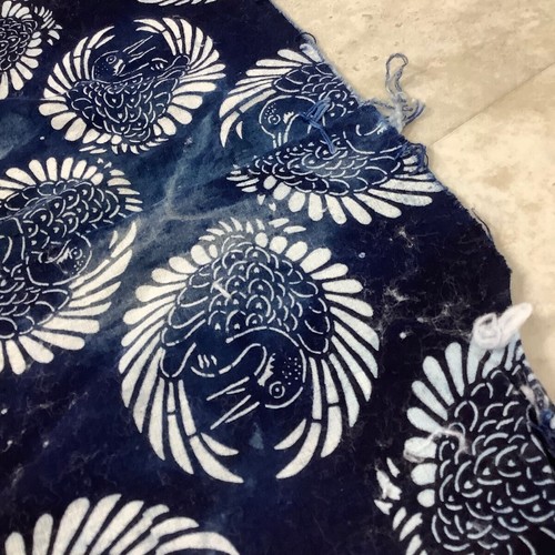 Japanese Textile Fabric Hand-woven Indigo Kasuri Aizome Sashiko sakiori Boro - Picture 10 of 10